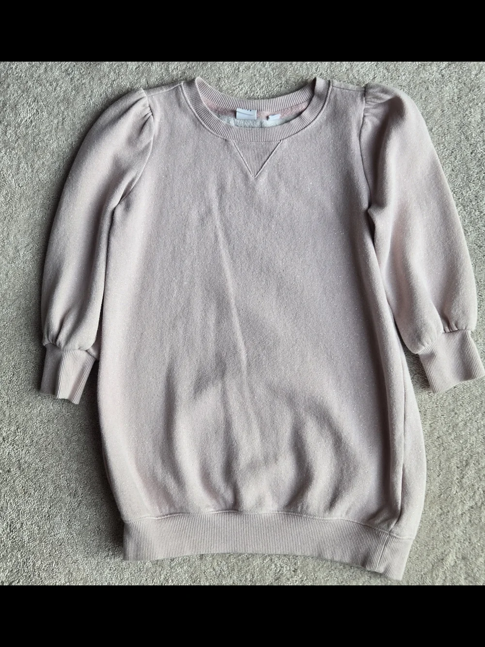 GAP Kids Puff Sleeve Crewneck Dress - Pale Pink
